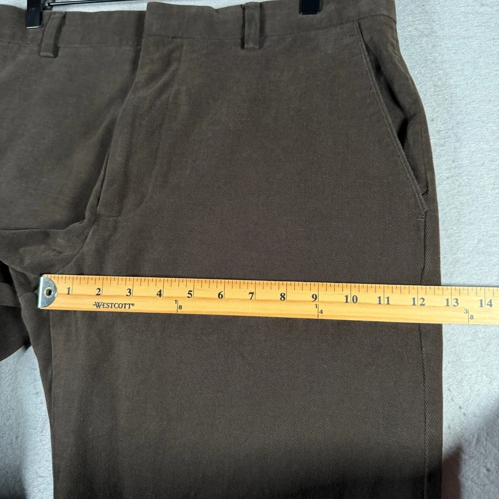 Banana Republic Mens Dress Chino Pants 35x32 Brown Straight Leg Cotton 395280